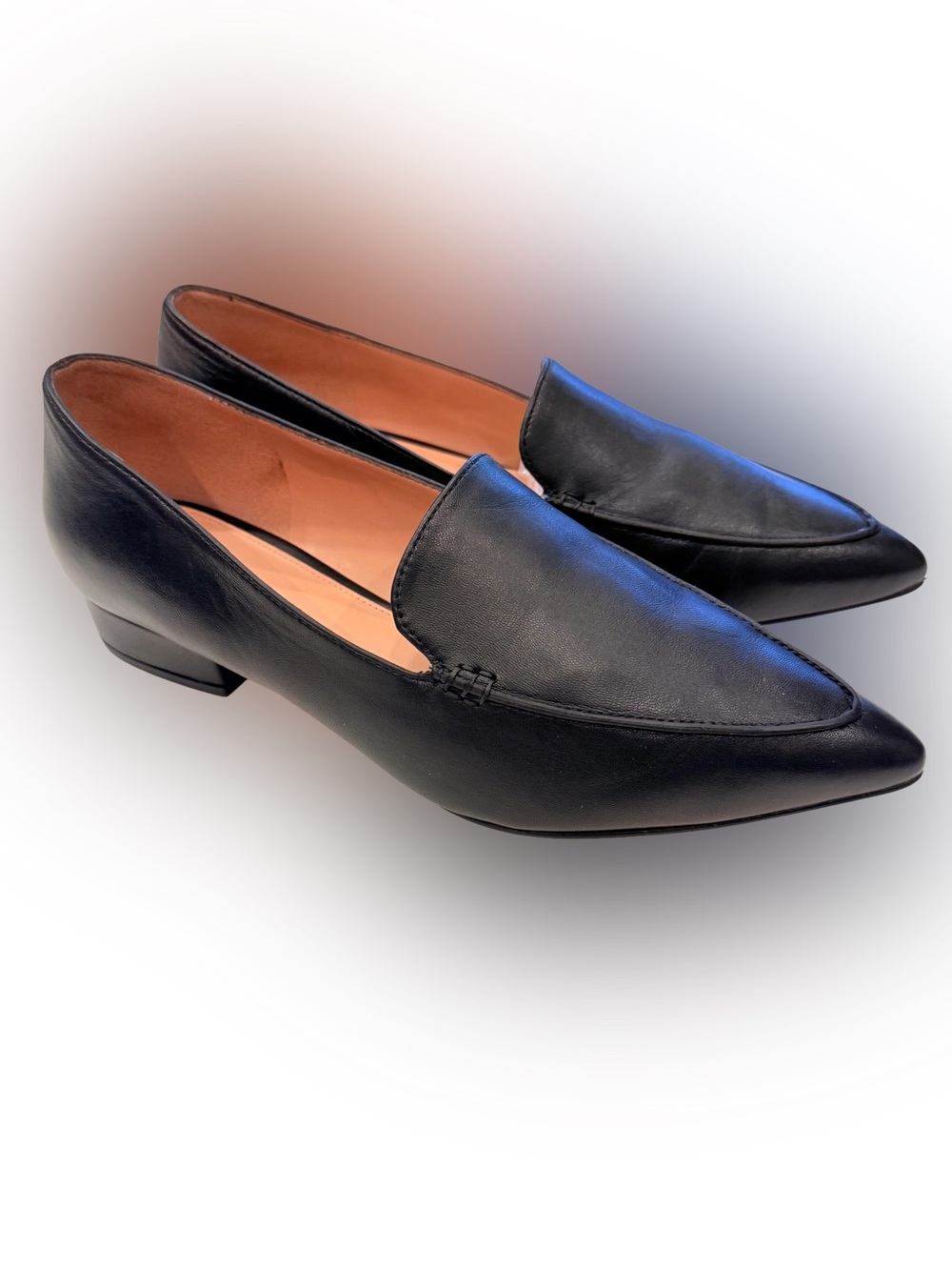 Cole Haan Women's Black Grand Slam 360 Pointed Toe Block Heel Loafers Sz 8